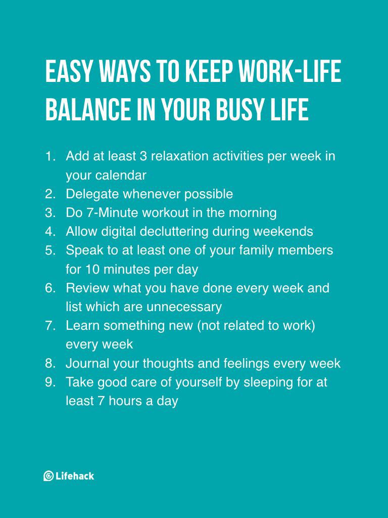 How to balance life and work – Artofit