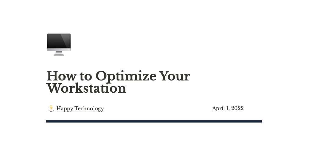 How to Optimize Your Workspace