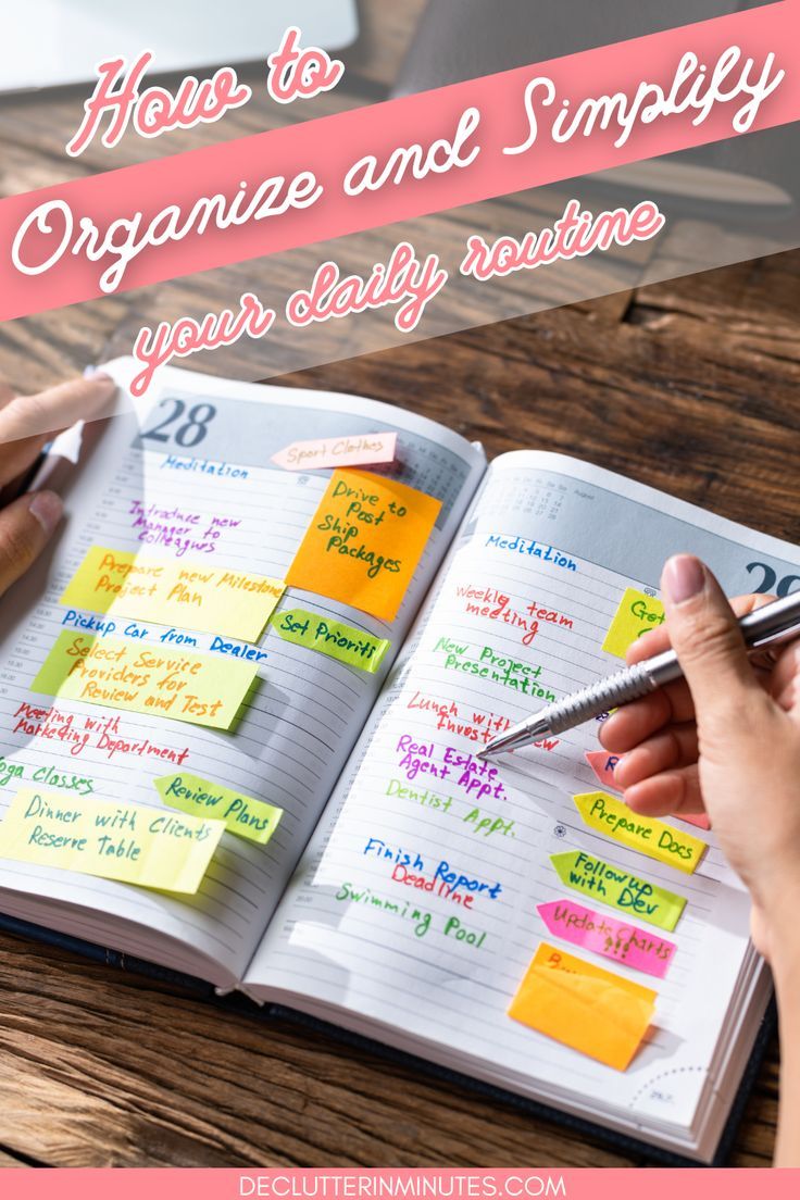How to organize and simplify your daily routine | Daily routine planner ...